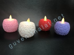 GÜL DESENLİ LED MUM